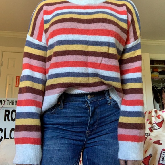 Madewell striped belle sleeve sweater - Picture 2 of 4